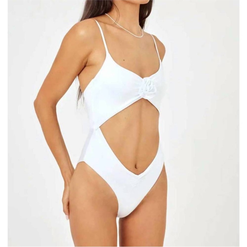 l*space White Cutout One-Piece Bridal Swimsuit - Picture 7 of 16